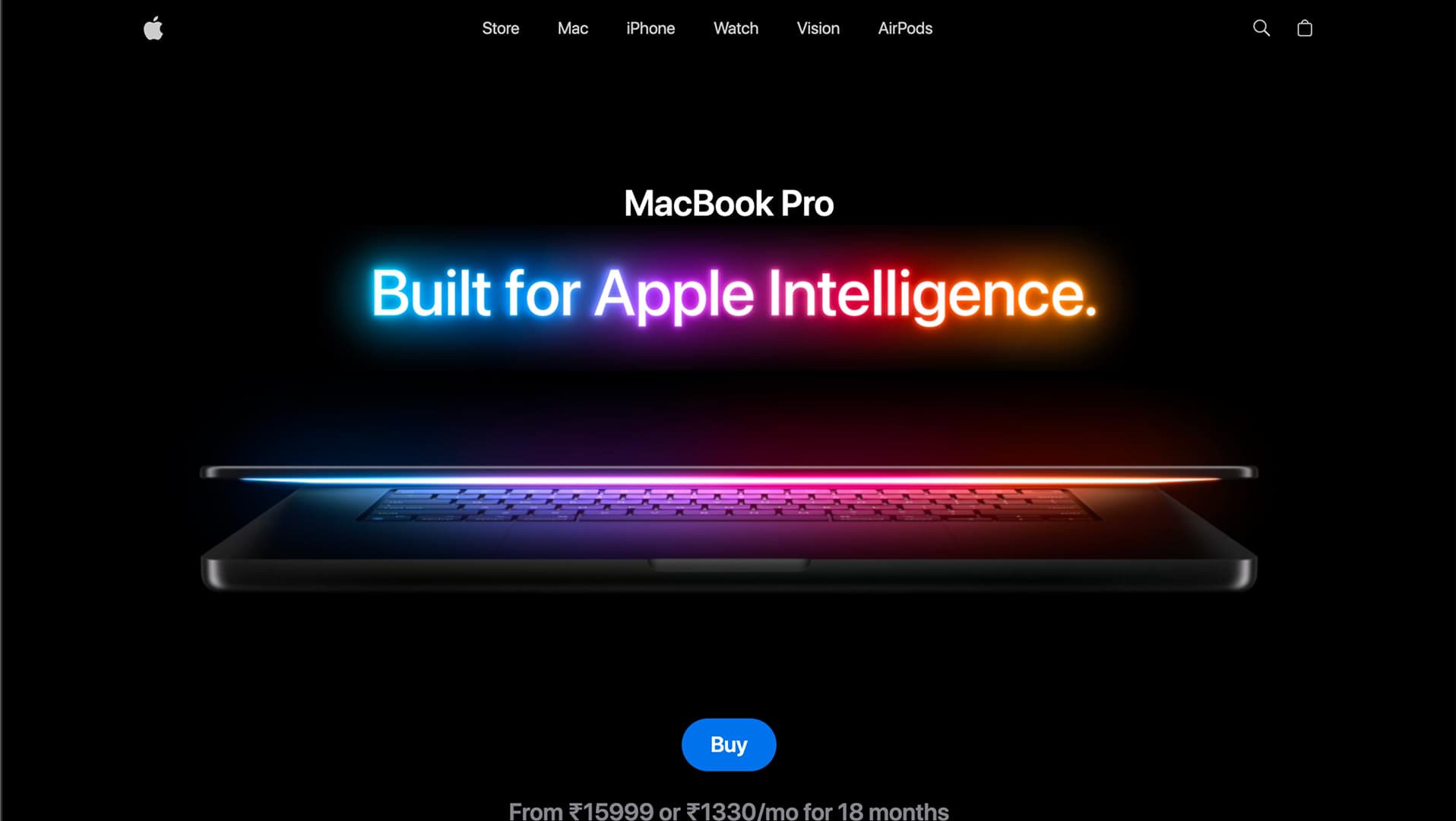 An image of the MackBook Website project.